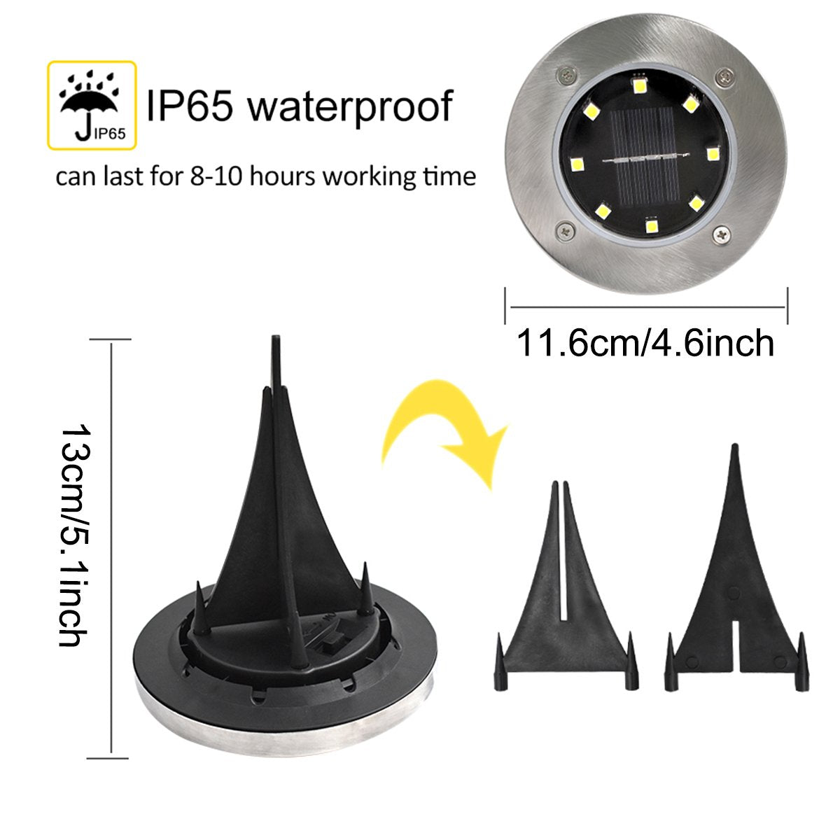 4/8 LEDs Solar Powered Buried Light