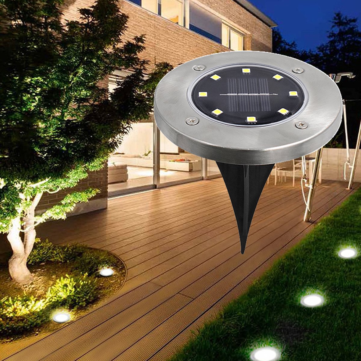 4/8 LEDs Solar Powered Buried Light