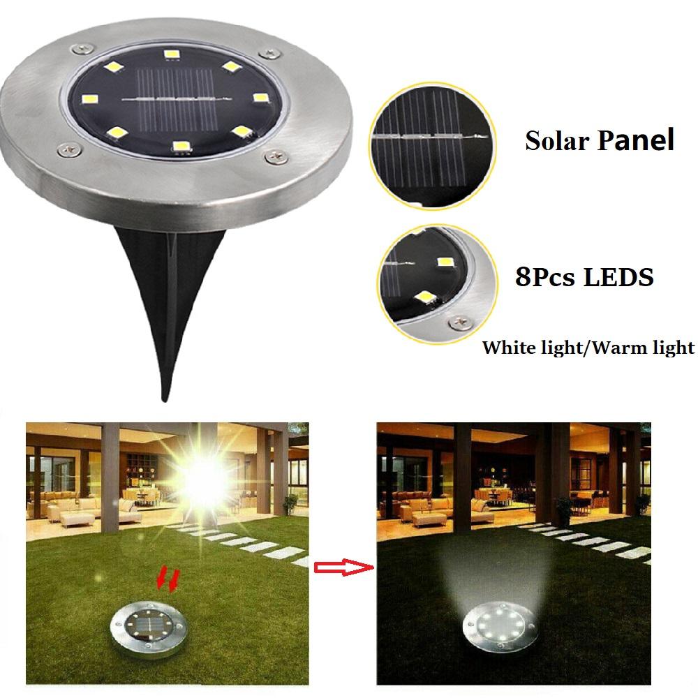 4/8 LEDs Solar Powered Buried Light