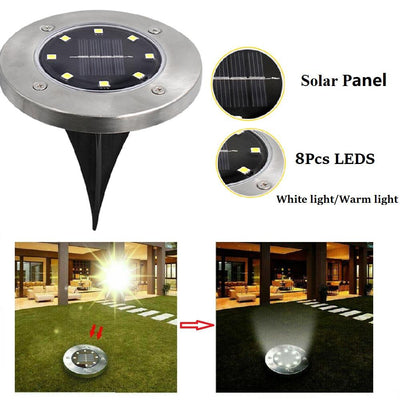 4/8 LEDs Solar Powered Buried Light