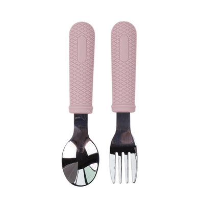 2Pcs Children Safe Fork and Spoons