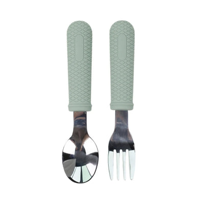 2Pcs Children Safe Fork and Spoons