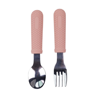 2Pcs Children Safe Fork and Spoons