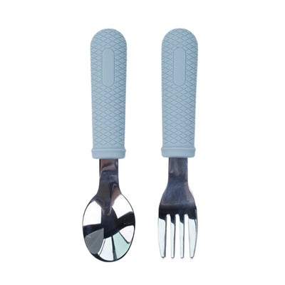 2Pcs Children Safe Fork and Spoons
