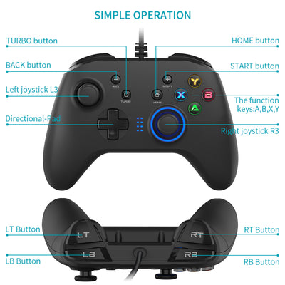 Wired Gaming Controller Joystick Gamepad